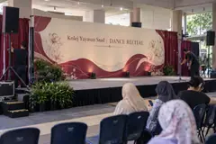 Kolej Yayasan Saad dance recital design reference with school cultural dance presentation platform