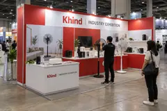 Khind industry exhibition design reference with working appliance demonstration stand