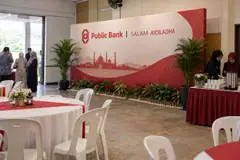 Public Bank hari raya aidiladha gathering design reference with aidiladha community hospitality wall